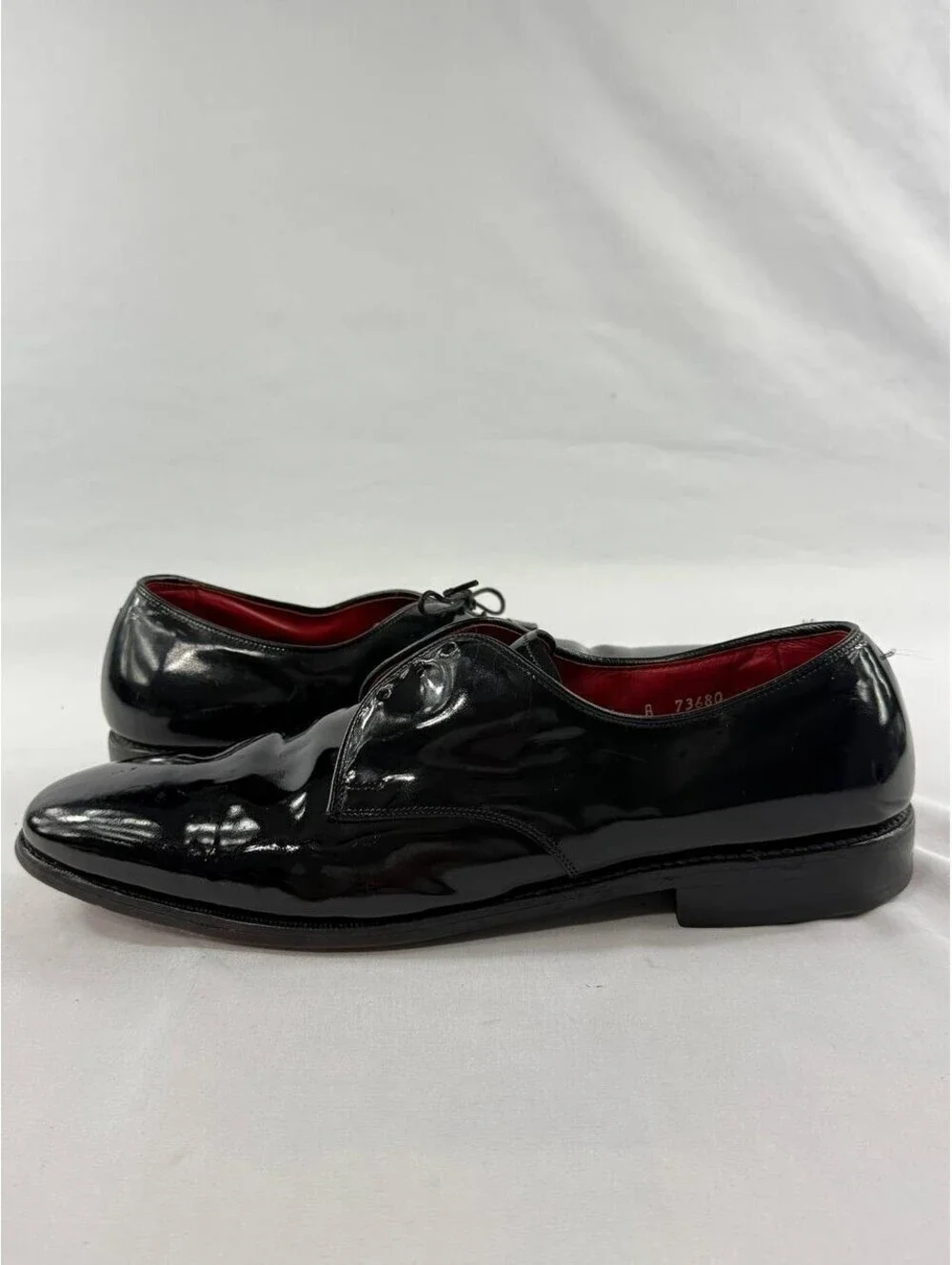 Allen Edmonds Spencer Patent Leather Derby Shoes Black 11 A Narrow USA Tuxedo